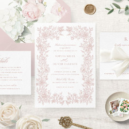 Invitación a la boda de marco vintage floral elega