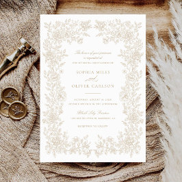 Invitación a la boda de marco vintage floral elega