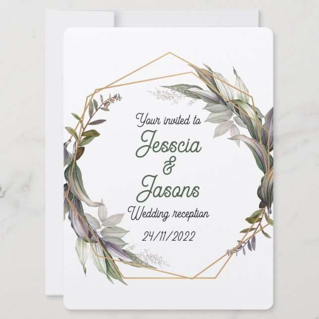 Invitación a la boda de marco y damasco (Anverso)