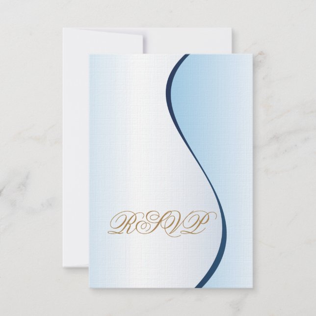 Invitación a la boda de Mardi Gras Blue RSVP (Anverso)