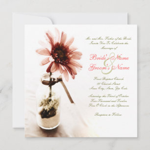 Invitación a la boda de marea rosada