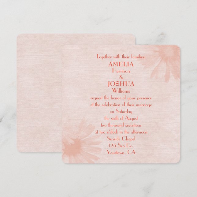 Invitación a la boda de marea suave (Anverso / Reverso)
