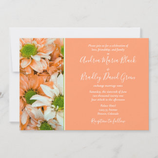 Invitación a la boda de marea verde de melocotón y