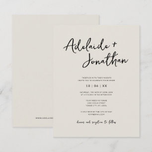 Invitación a la boda de marfil con presupuesto Min