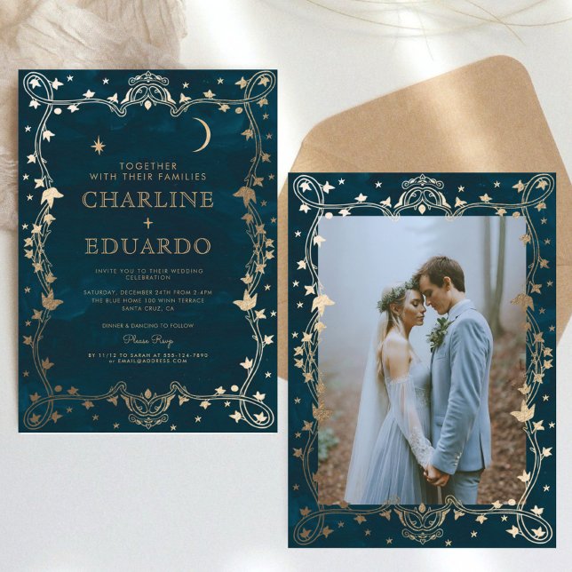 Invitación a la boda de marfil de oro medieval índ (Subido por el creador)