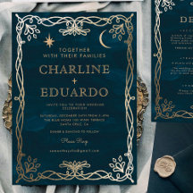 Invitación a la boda de marfil de oro medieval índ