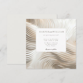 Invitación a la boda de marfil en blanco