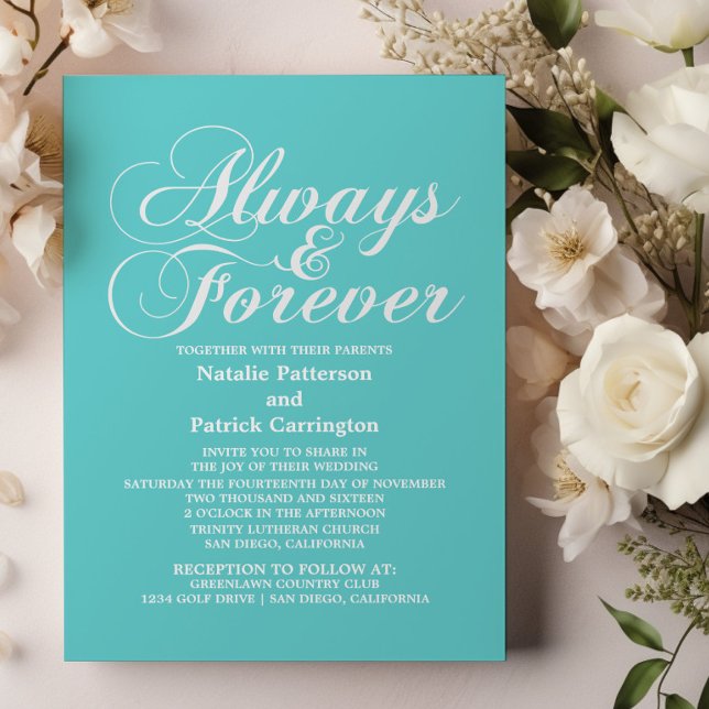 Invitación a la boda de marfil siempre y para siem (Ivory Always and Forever Wedding Invitation)