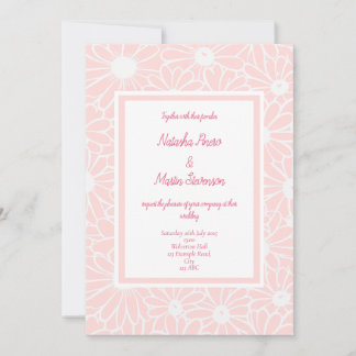 Invitación a la boda de margarita rosa floral