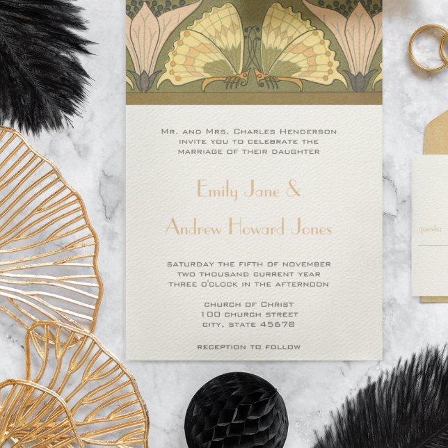 Invitación a la boda de mariposa Calla Lily (Subido por el creador)