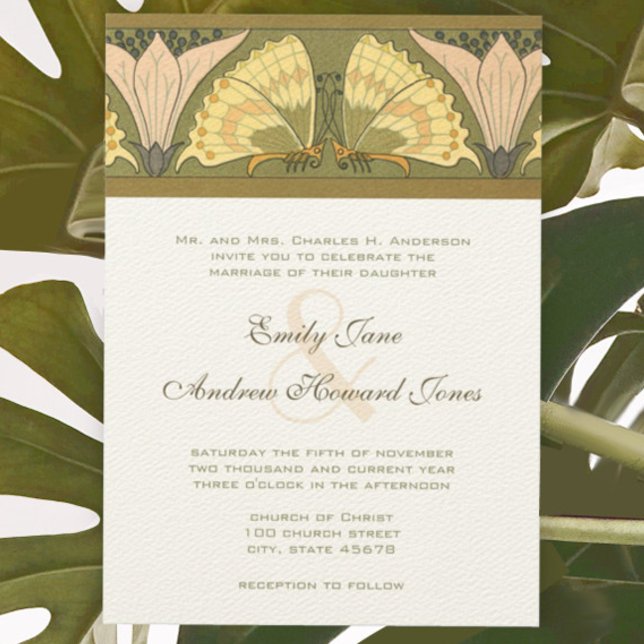 Invitación a la boda de mariposa Calla Lily (Subido por el creador)
