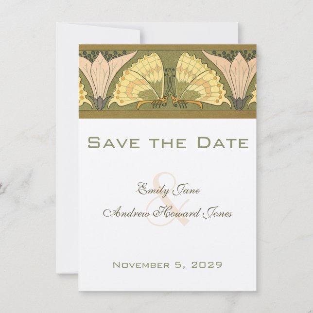 Invitación a la boda de mariposa Calla Lily (Anverso)