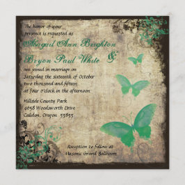 Invitación a la boda de mariposa de la Vintage ver
