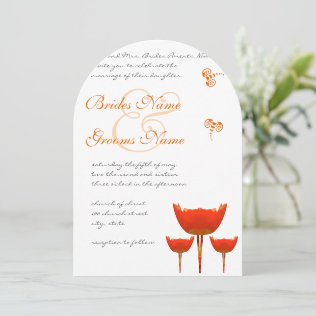 Invitación a la boda de mariposa de los cachorros  (Anverso de pie)