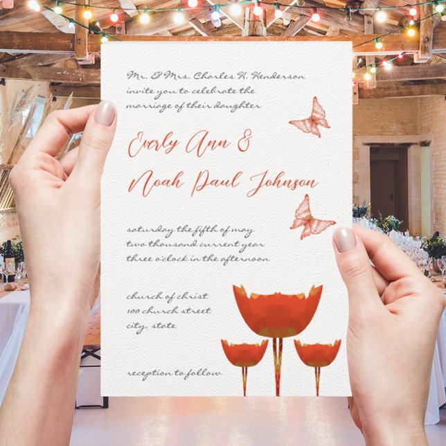 Invitación a la boda de mariposa de los cachorros  (Subido por el creador)