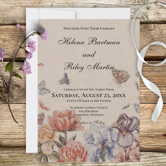 Invitación a la boda de mariposa en el jardín (Subido por el creador)