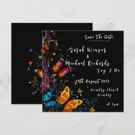 Invitación a la boda de mariposa en el jardín