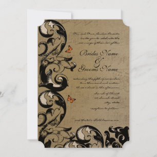 Invitación a la boda de mariposa en Swirl