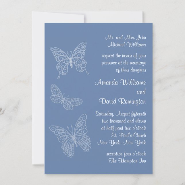 Invitación a la boda de mariposas (Anverso)