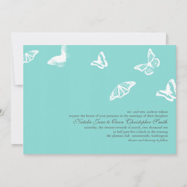 Invitación a la boda de mariposas (Anverso)