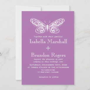 Invitación a la boda de mariposas con orquídeas ra