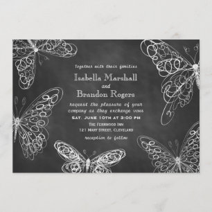 Invitación a la boda de mariposas de cartón