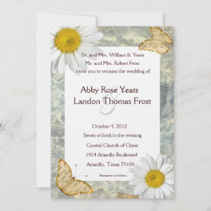 Invitación a la boda de mariposas en marea