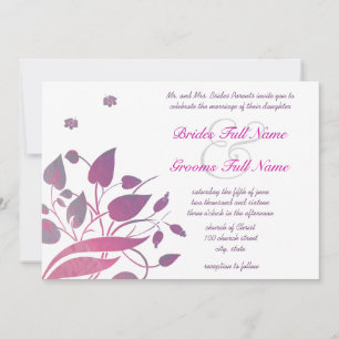 Invitación a la boda de mariposas Plum Berry Gray
