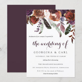 Invitación a la boda de maritero y ciruela 1