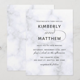 Invitación a la boda de mármol