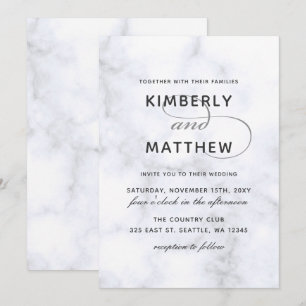 Invitación a la boda de mármol
