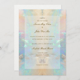 Invitación a la Boda de Mármol de Gemstone Opal Cr