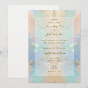 Invitación a la Boda de Mármol de Gemstone Opal Cr
