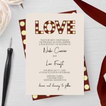 Invitación a la boda de Marquee Lights 'Love'