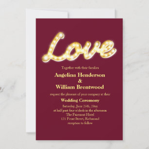 Invitación a la boda de Marquee Lights - marsala