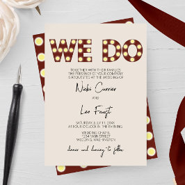 Invitación a la boda de Marquee Lights 'We Do'
