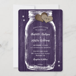 Invitación a la boda de Mason Jar de Purple Barn W