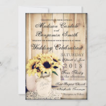 Invitación a la boda de Mason Jar Wedding, un país