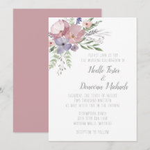 Invitación a la boda de Mauve Meadows