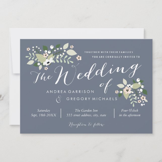 Invitación a la boda de Meadow Blooms (Anverso)