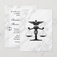 Invitación a la boda de médicas y abogados