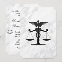 Invitación a la boda de médicas y abogados