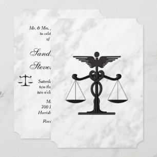 Invitación a la boda de médicas y abogados