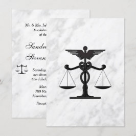 Invitación a la boda de médicas y abogados