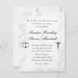 Invitación a la boda de médicas y abogados