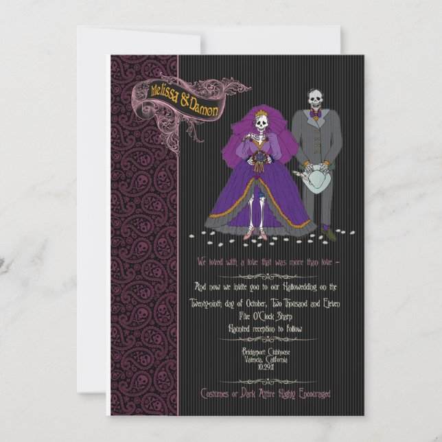 invitación a la boda de Melissa y Damon (Anverso)