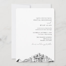 Invitación a la boda de Memphis Skyline Destinatio