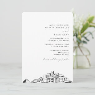 Invitación a la boda de Memphis Skyline Destinatio