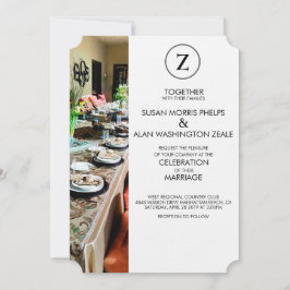 Invitación a la boda de mesa de banquete de monogr