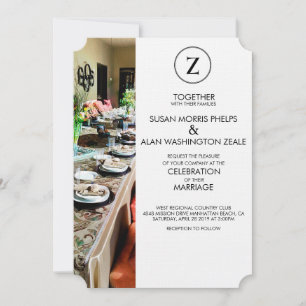 Invitación a la boda de mesa de banquete de monogr